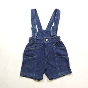 Vintage 90s Tow Away Zone Shortalls Unisex Children's Size 2-3T Denim Overalls